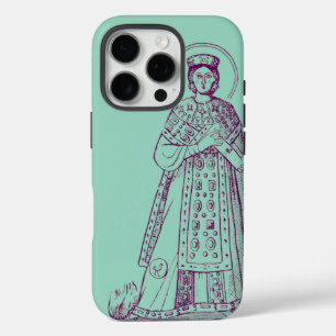 Funda iPhone 16 Pro mosaico griego de Santa Inés de Roma