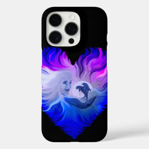 Funda iPhone 16 Pro Mujer con delfines a la luz de la luna