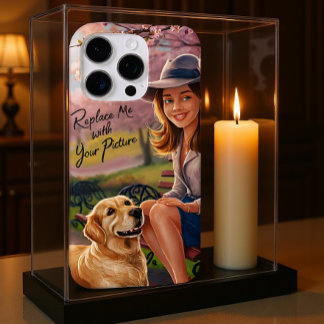 Funda iPhone 16 Pro Mujer Perro Banco del Parque Retrato