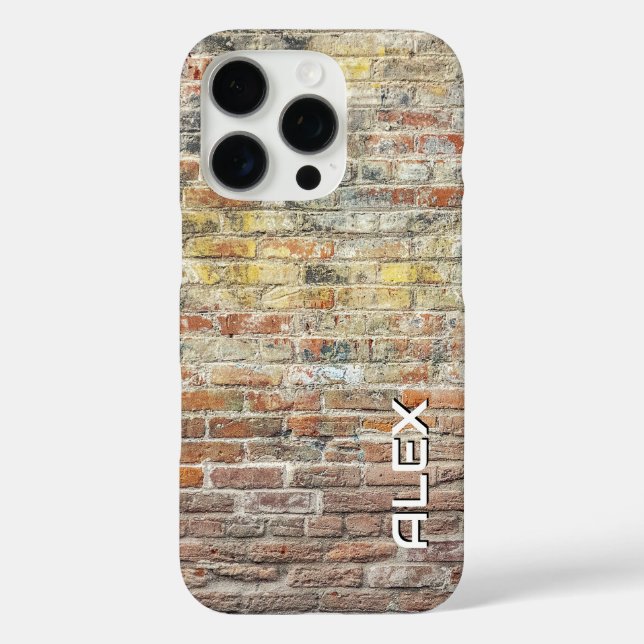 Funda iPhone 16 Pro Muro de ladrillo rústico - Superficie arquitectóni (Reverso )