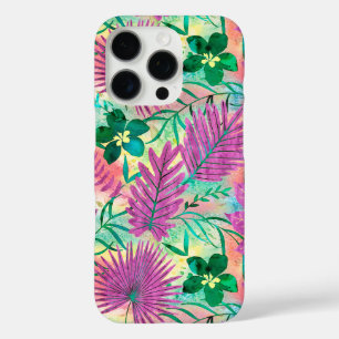 Funda iPhone 16 Pro Nalani Hawaiian Tropical Garden Fuchsia