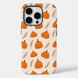 Funda iPhone 16 Pro Naranja del patrón de calabaza de otoño