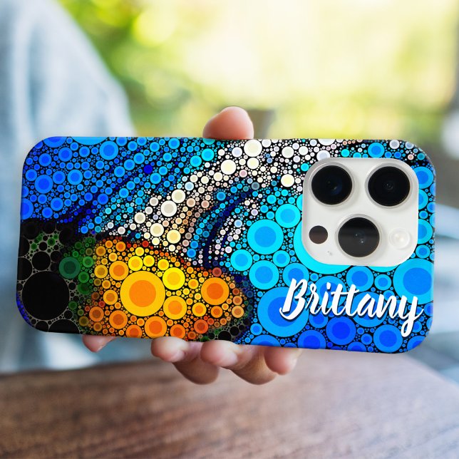 Funda iPhone 16 Pro Naranja marino azul divertido marino jellyfish nom (Subido por el creador)