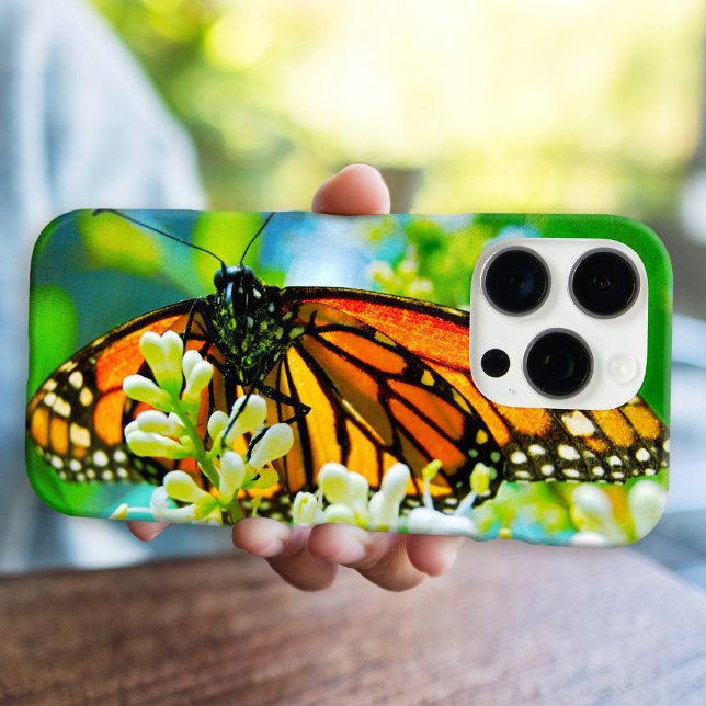 Funda iPhone 16 Pro Naranja monarca mariposa foto moderna negrita simp (Subido por el creador)