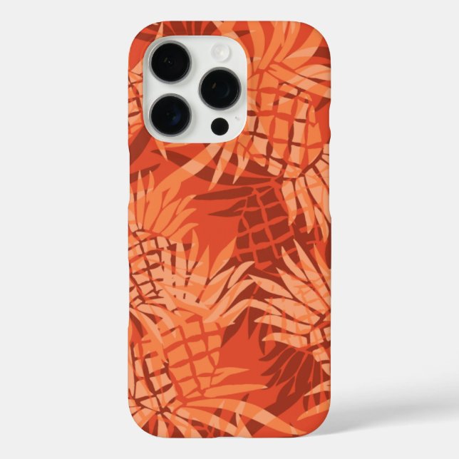 Funda iPhone 16 Pro Naranja Pineapple Camo Hawaii (Reverso )