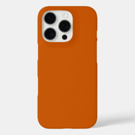 Funda iPhone 16 Pro Naranja quemado moderno color sólido plano