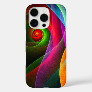 Funda iPhone 16 Pro Naranja Verde Rojo Patrón de arte abstracto modern