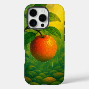 Funda iPhone 16 Pro Naturaleza lluviosa de fruta naranja
