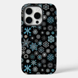 Funda iPhone 16 Pro Navidades Blue Snowflakes