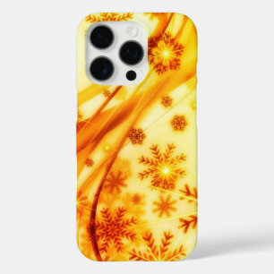 Funda iPhone 16 Pro Navidades dorados copos de nieve