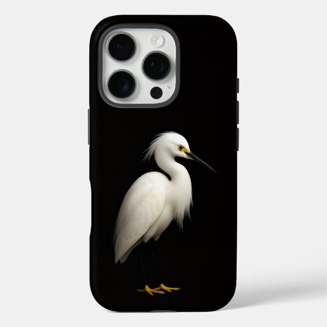Funda iPhone 16 Pro Negro 4 Luxe iPhone 16 Pro, Garceta Grande (Reverso )
