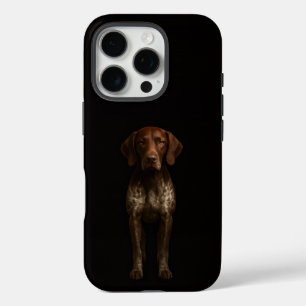 Funda iPhone 16 Pro Negro 4 Luxe iPhone 16 Pro, Perro Pointer Alemán