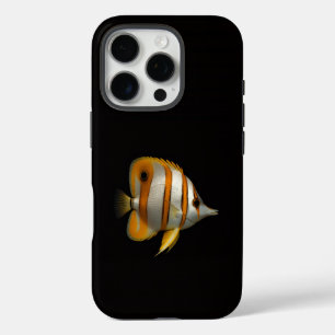 Funda iPhone 16 Pro Negro 4 Luxe iPhone 16 Pro, Pez Chaetodon de arrec