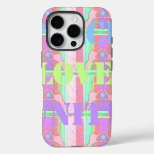 Funda iPhone 16 Pro Niños bebés Paz Amor Unidad Hakuna Matata diseño.p