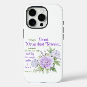 Funda iPhone 16 Pro No te preocupes por mañana la flor cristiana