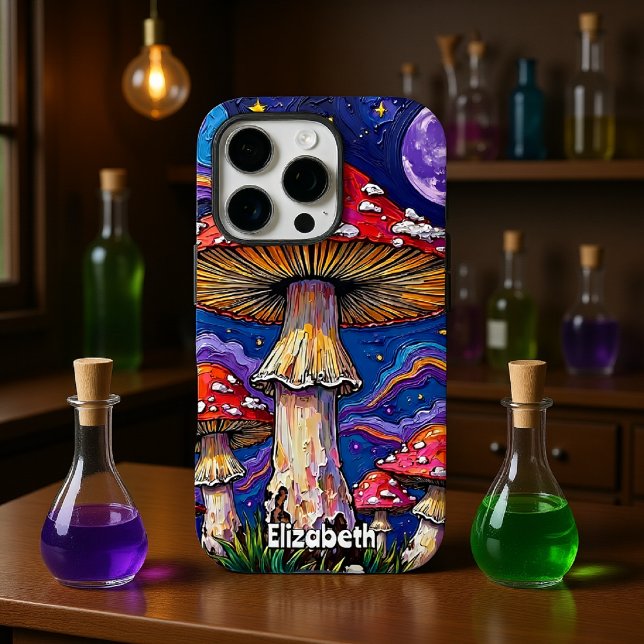 Funda iPhone 16 Pro "Noche de hongos psicodélicos (Subido por el creador)