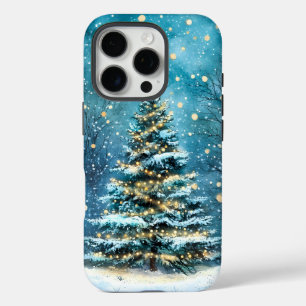 Funda iPhone 16 Pro Noche Silenciosa Resplandor Brillante Árbol de Nav