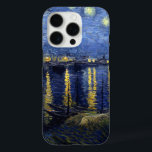 Funda iPhone 16 Pro Noche Van Gogh Starry Sobre Rhone<br><div class="desc">Paisaje de Vincent Van Gogh y la serie de pintura del paisaje marino - Noche azul estrellada sobre el Ródano</div>