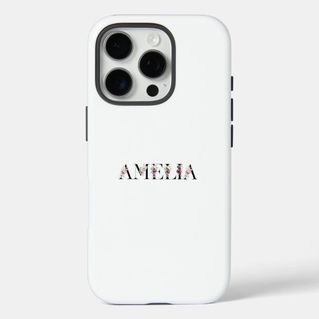 Funda iPhone 16 Pro Nombre Amelia (Reverso )