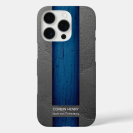 Funda iPhone 16 Pro Nombre de goteo azul Textura abstracta