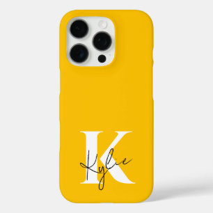 Funda iPhone 16 Pro Nombre de monograma personalizado vibrante moderno