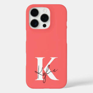 Funda iPhone 16 Pro Nombre de monograma personalizado vibrante moderno