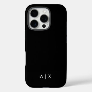 Funda iPhone 16 Pro Nombre de pareja monograma simple