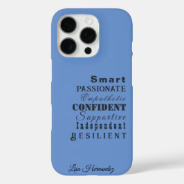 Funda iPhone 16 Pro Nombre del personalizable, Características Azul de