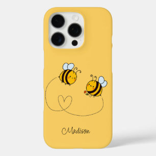 Funda iPhone 16 Pro Nombre personalizado Abejas amorosas felices