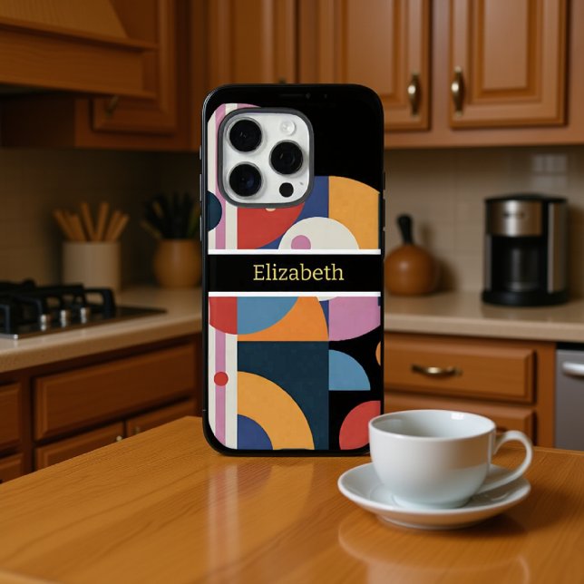 Funda iPhone 16 Pro Nombre personalizado abstracto geométrico mármol m (Subido por el creador)