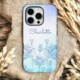Funda iPhone 16 Pro Nombre personalizado de la superposición de siluet