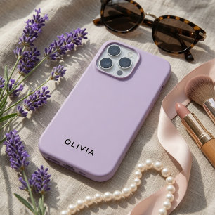 Funda iPhone 16 Pro Nombre personalizado en pastel lavanda