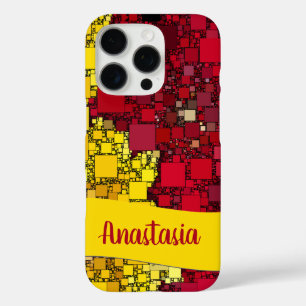 Funda iPhone 16 Pro Nombre personalizado Formas geométricas de color r