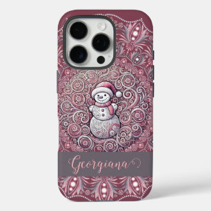 Funda iPhone 16 Pro Nombre personalizado lindo Manala singulares rosad