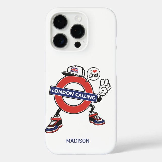 Funda iPhone 16 Pro Nombre personalizado Llamada a Londres (Reverso )