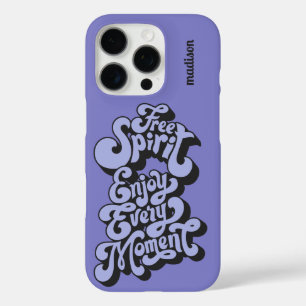 Funda iPhone 16 Pro Nombre personalizado retro "Espíritu libre"