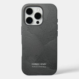 Funda iPhone 16 Pro Nombre Personalizado Texturizado Negro Mate Modern