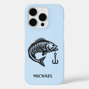 Funda iPhone 16 Pro Nombre personalizado y pescado de texto