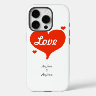 Funda iPhone 16 Pro Nombres PERSONALIZARES de los corazones de amor de