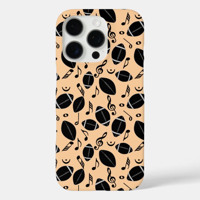 Funda iPhone 16 Pro Notas musicales Fútbol (Reverso )