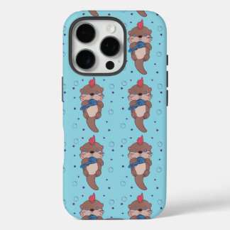 Funda iPhone 16 Pro Nutria de mar de rock punk con pescado | Arte dive