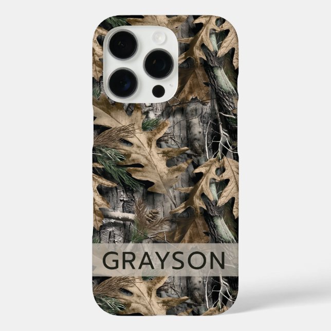Funda iPhone 16 Pro Oak Tree Camouflage Personalized Case-Mate iPhone (Reverso )