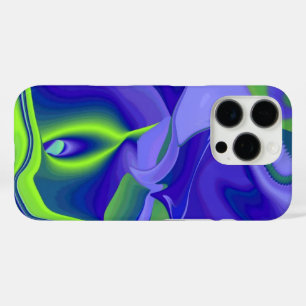 Funda iPhone 16 Pro Ojo malvado , Resumen 3D en púrpura azul verde