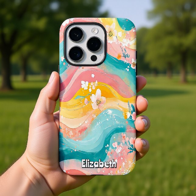 Funda iPhone 16 Pro Ondas Florales Pastel (Subido por el creador)