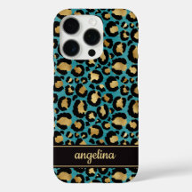 Oro Laminado Sobre Monograma Impreso De Leopardo A