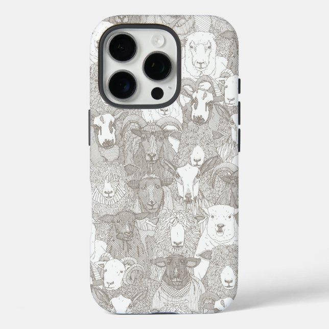 Funda iPhone 16 Pro ovejas solo blanco natural (Reverso )