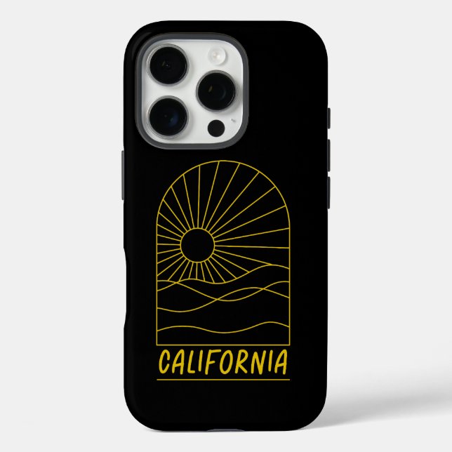 Funda iPhone 16 Pro Paisaje soleado de California dorada (Reverso )