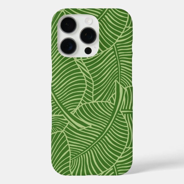 Funda iPhone 16 Pro Palm Zebra Hawái Palm Tropical Green (Reverso )