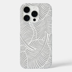 Funda iPhone 16 Pro Palma de cebra hawaiana tropical gris plateado