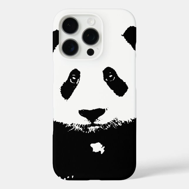 Funda iPhone 16 Pro Panda blanco y negro (Reverso )